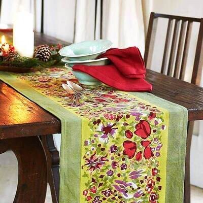 Garden Riot Table Runner - Red &amp; Green