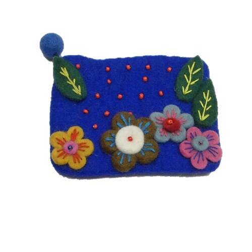 Felted Flowers Coin Purse