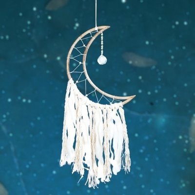 Moon and Crystal Star Dream Catcher