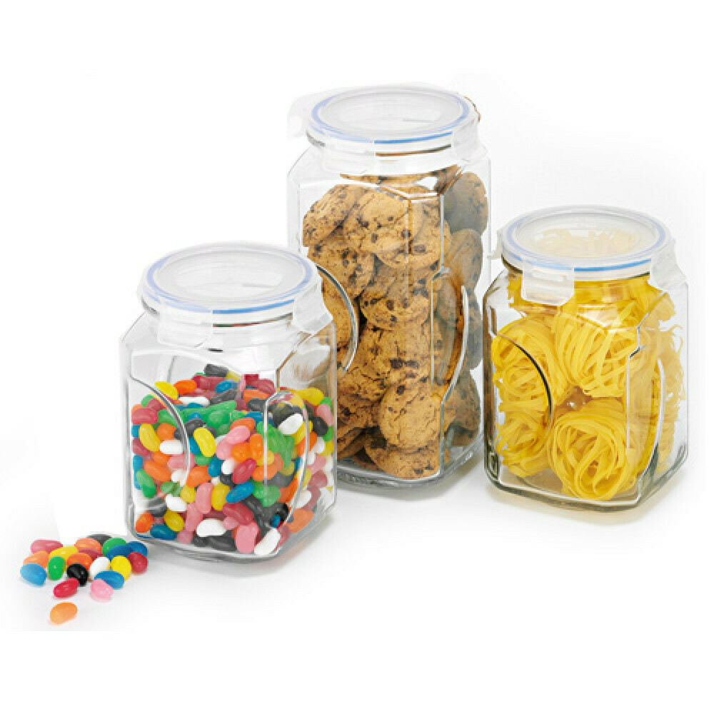 GLASSLOCK - Canister 3 Piece Set