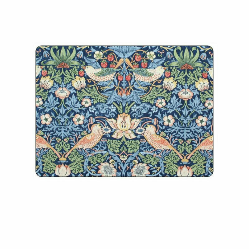 MORRIS&amp;Co for Pimpernel - Placemat Set 6 (Cork Backed) - Strawberry Thief  - Blue