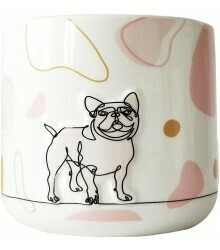 URBAN PRODUCTS - Linear Dog Planter Pink Sm 11cm