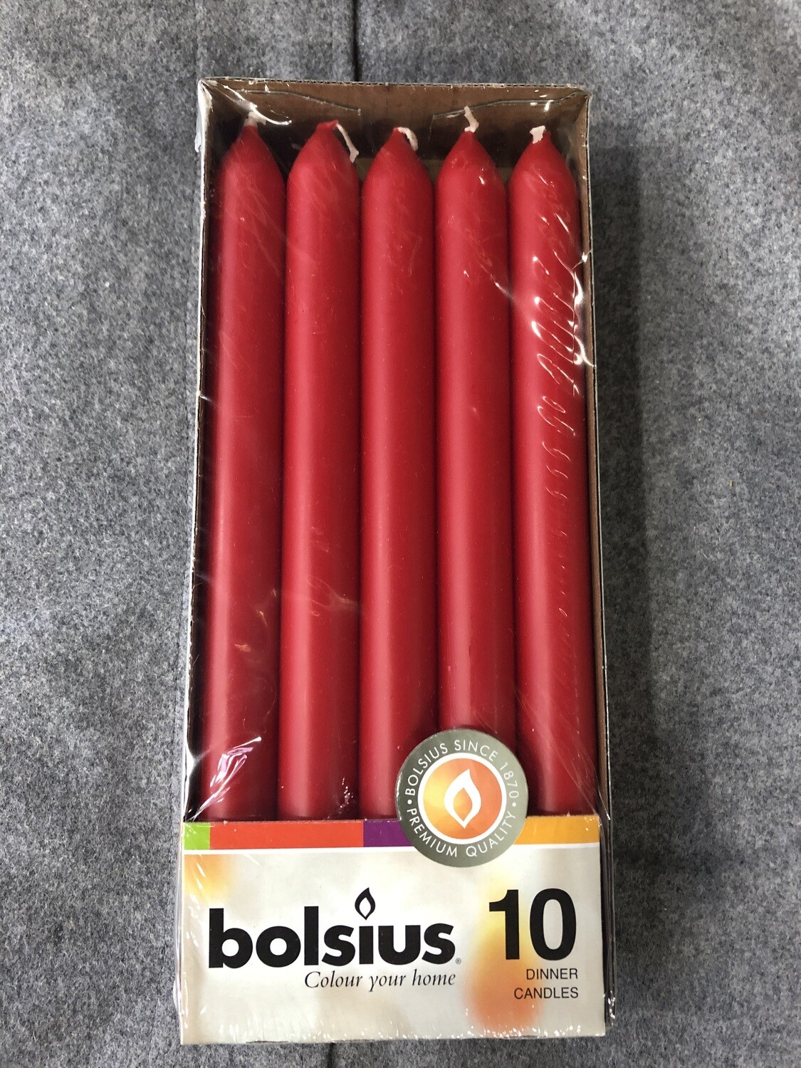BOLSIUS - Tapered Candles - RED Box of 12