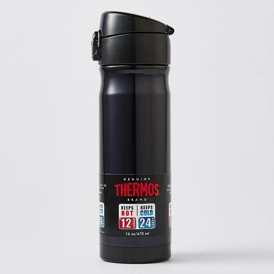 THERMOS -  Stainless Steel 470mL Vacuum Insulated Drink Bottle Navy Blue/Black