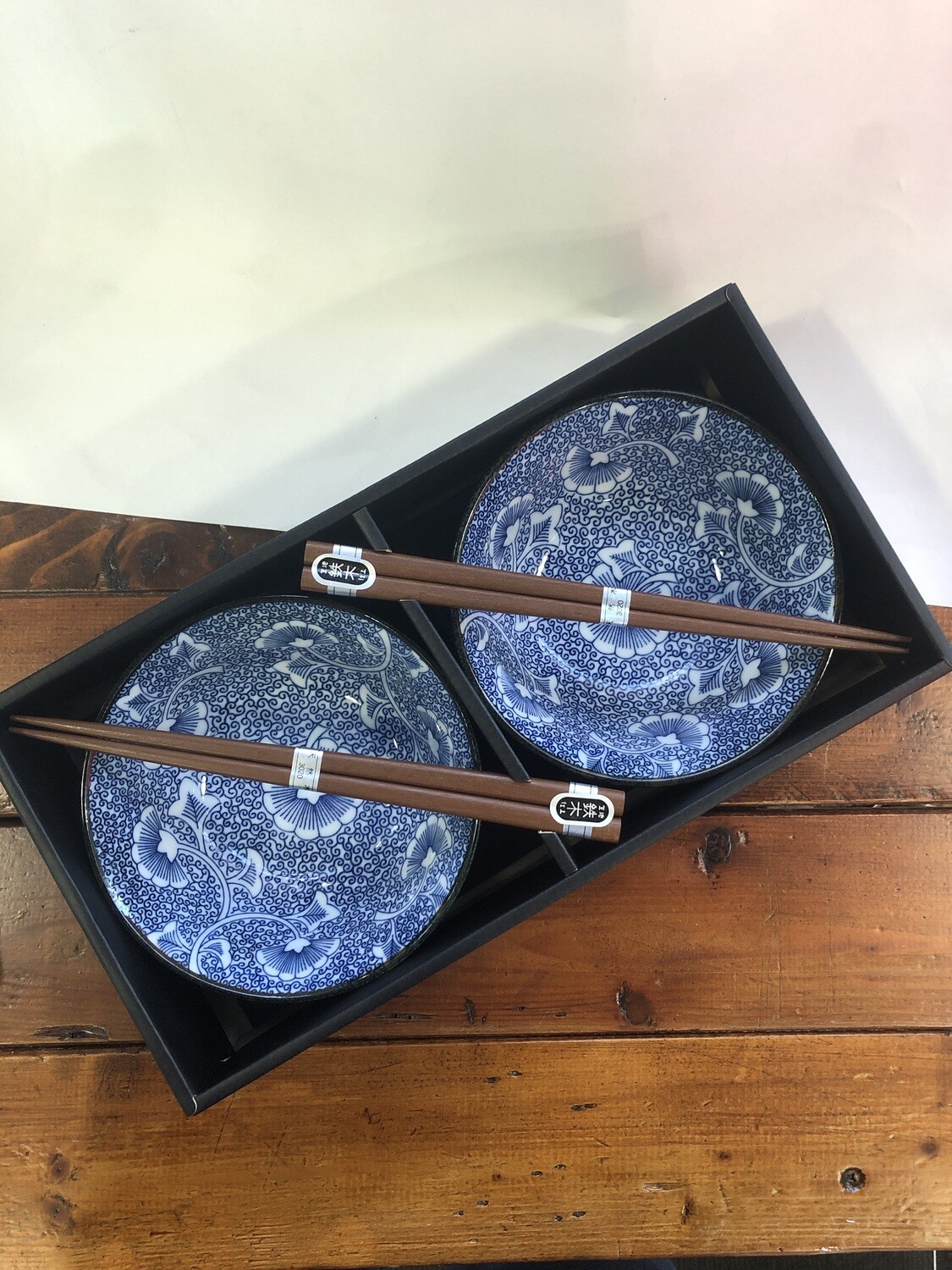 CONCEPT JAPAN- ICHOU BLUE Set Of 2 Bowls and Chopstick Set 14.5cm