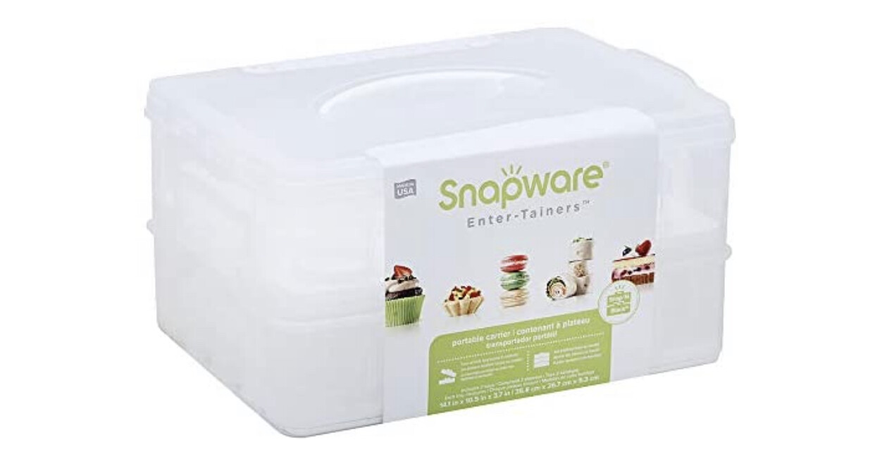 SNAPWARE- Snap 'N Stack Plastic Storage Entertainers Set - Holds 24 Cupcakes-35.8cm(L)/26.7cm(W)/9.3cm(H)
