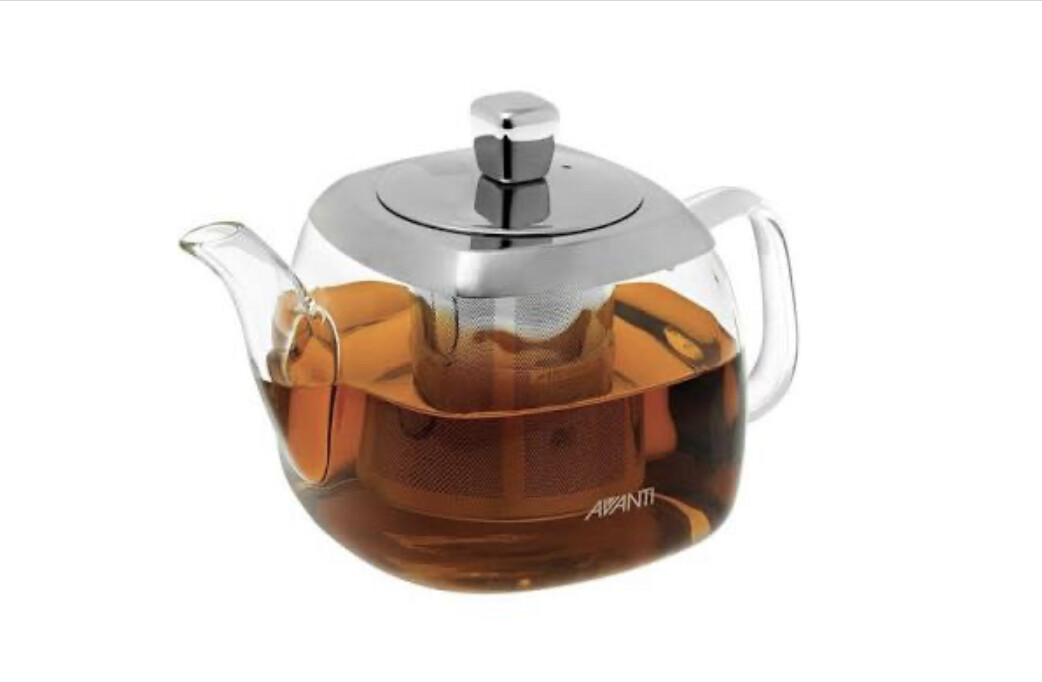 AVANTI- 700ml Quadrate Square Glass Teapot w Stainless Steel Infuser