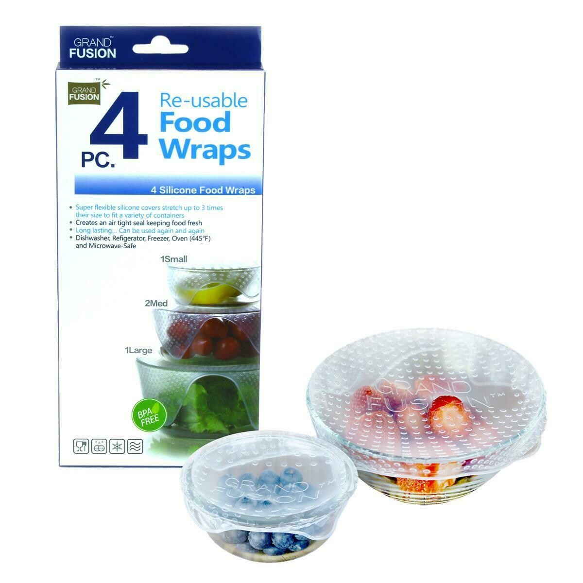 GRAND FUSION - Silicone Food Wraps XL  Set of 4