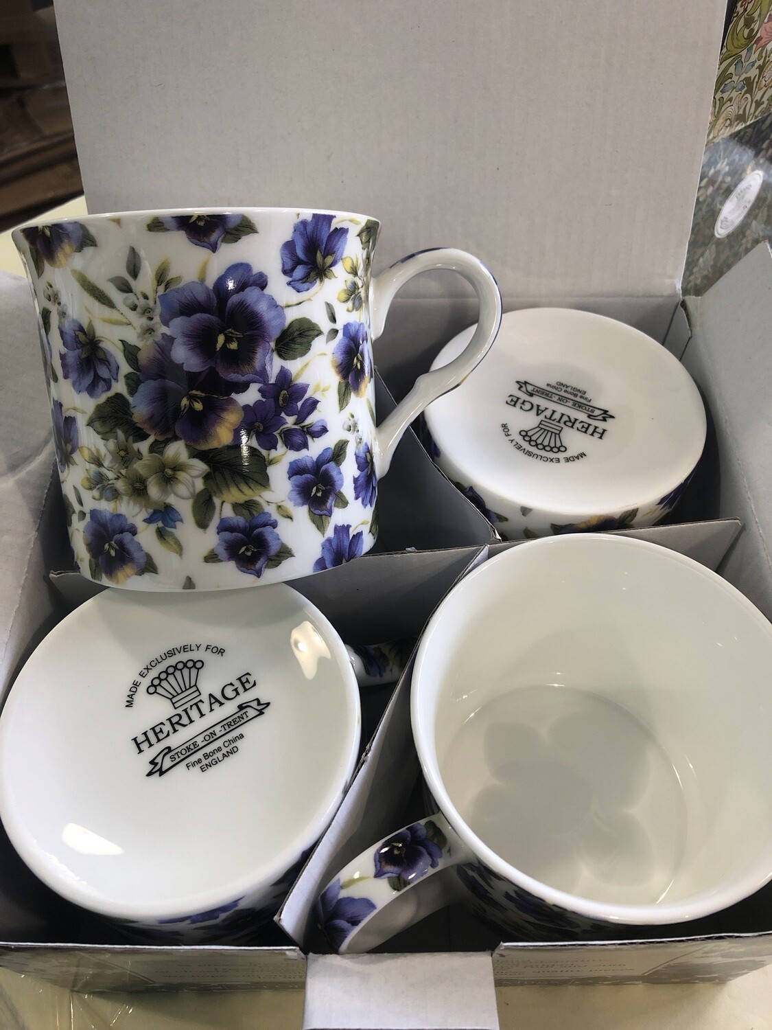 HERITAGE -  Mugs set4 - Summer Pansy - Fine Bone China