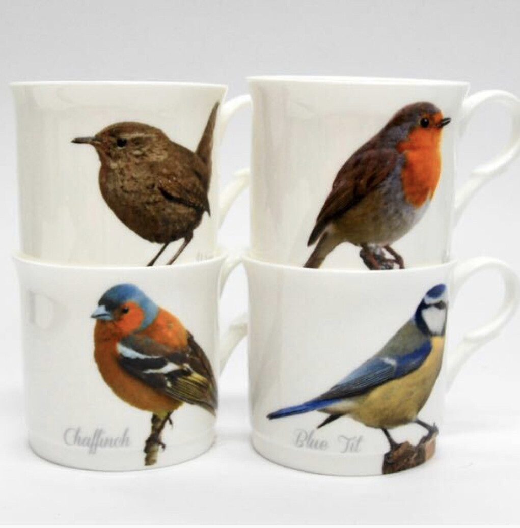 HERITAGE -  Fine Bone China Mugs - Princess Mug - Garden Birds Set Of 4