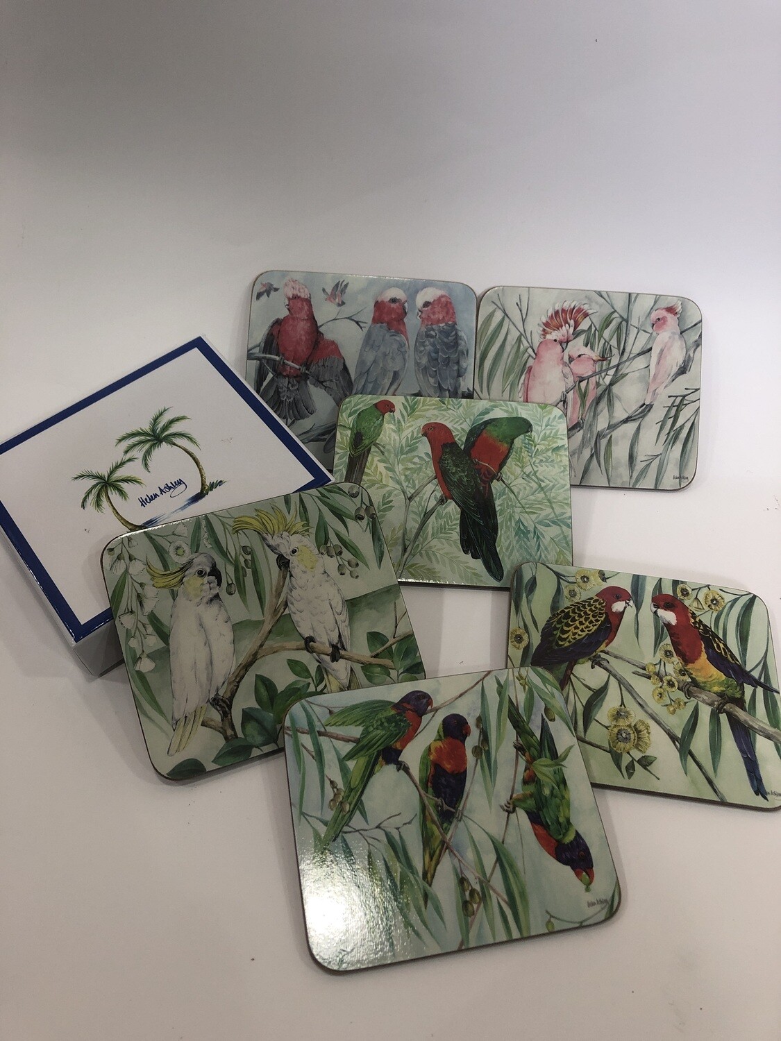 Helen Ashley Australian Parrots Coaster x 6