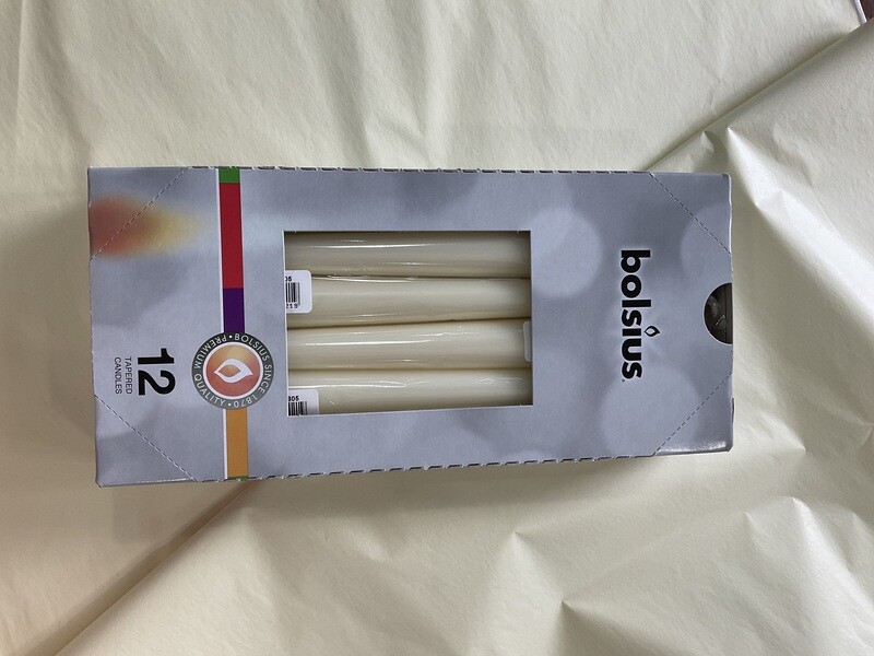 BOLSIUS - Tapered Candles x 12  Ivory