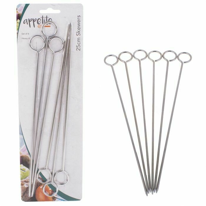 APPETITO  - Flat Sided Skewers 25cm Set of 6