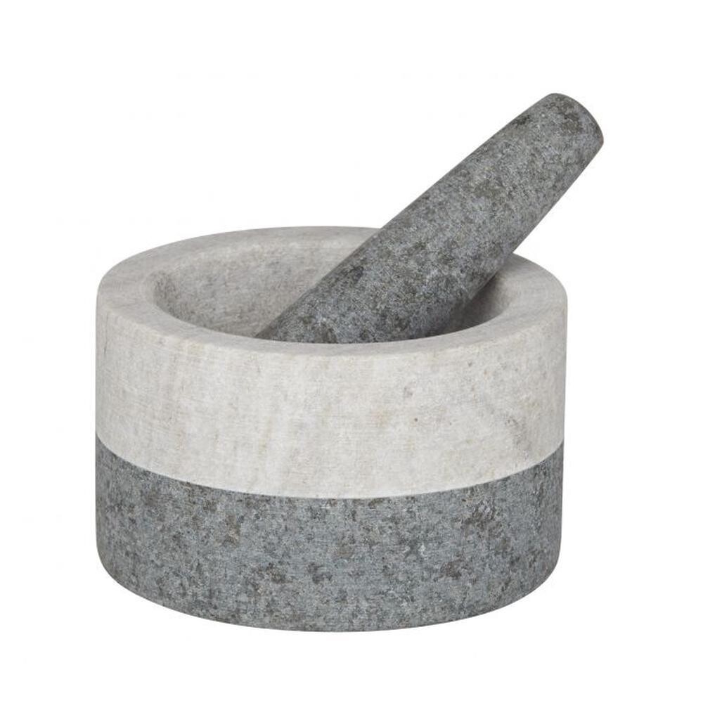 DAVIS & WADDELL Akin Granite/Marble Mortar & Pestle (Grey) - 13x13x8cm