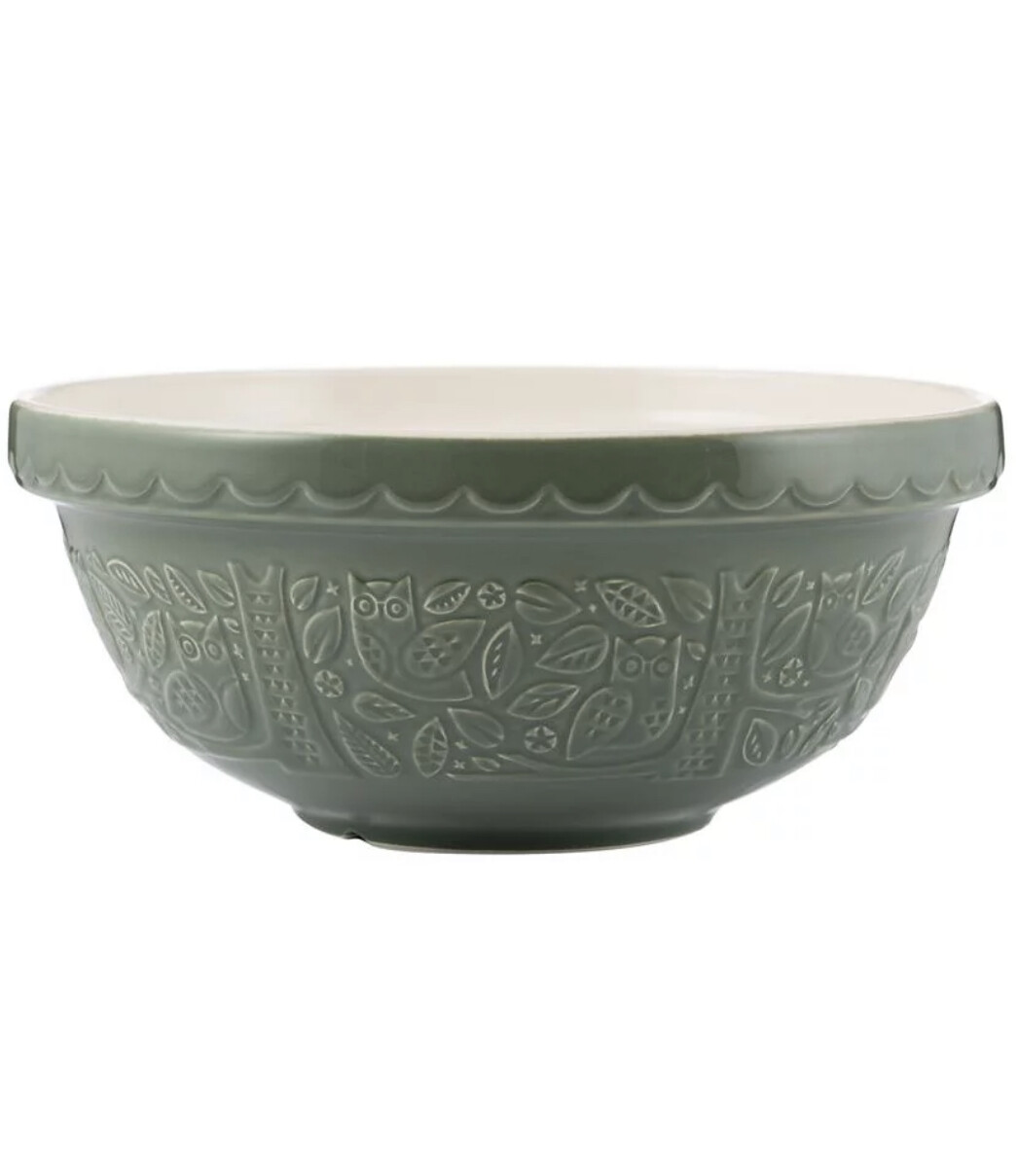 MASON CASH - Mixing Bowl 26cm(Diam) - In the Forest  - Owl - Dark Green