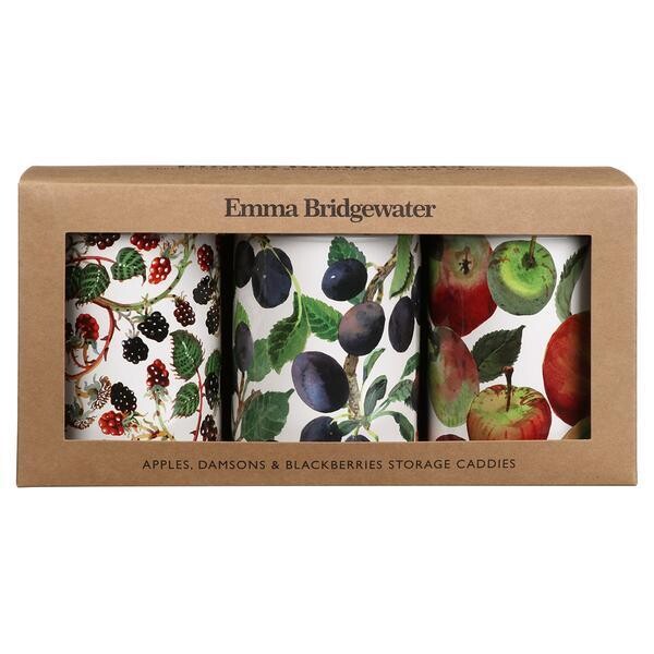 EMMA BRIDGEWATER - Fruits Set of 3 Round Canisters/Storage Caddies