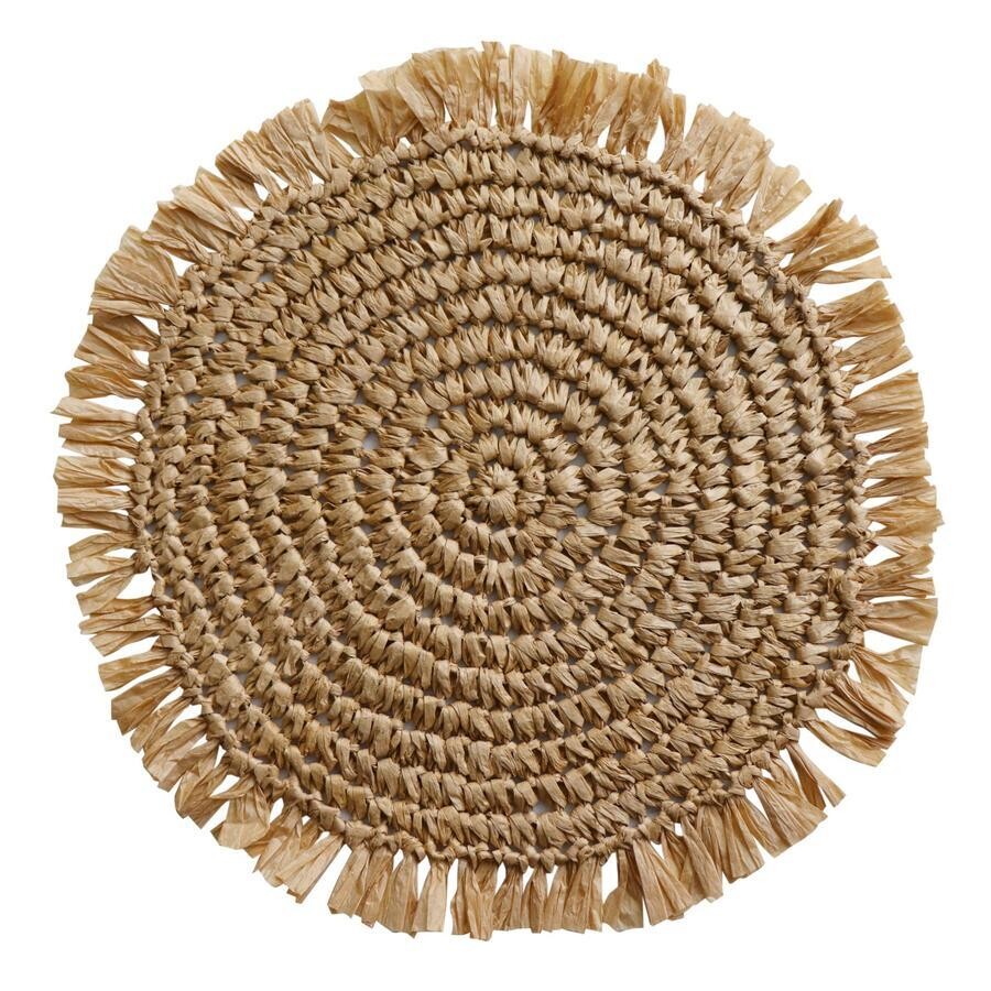 MADRAS LINK Fringed Round Placemat 35cm