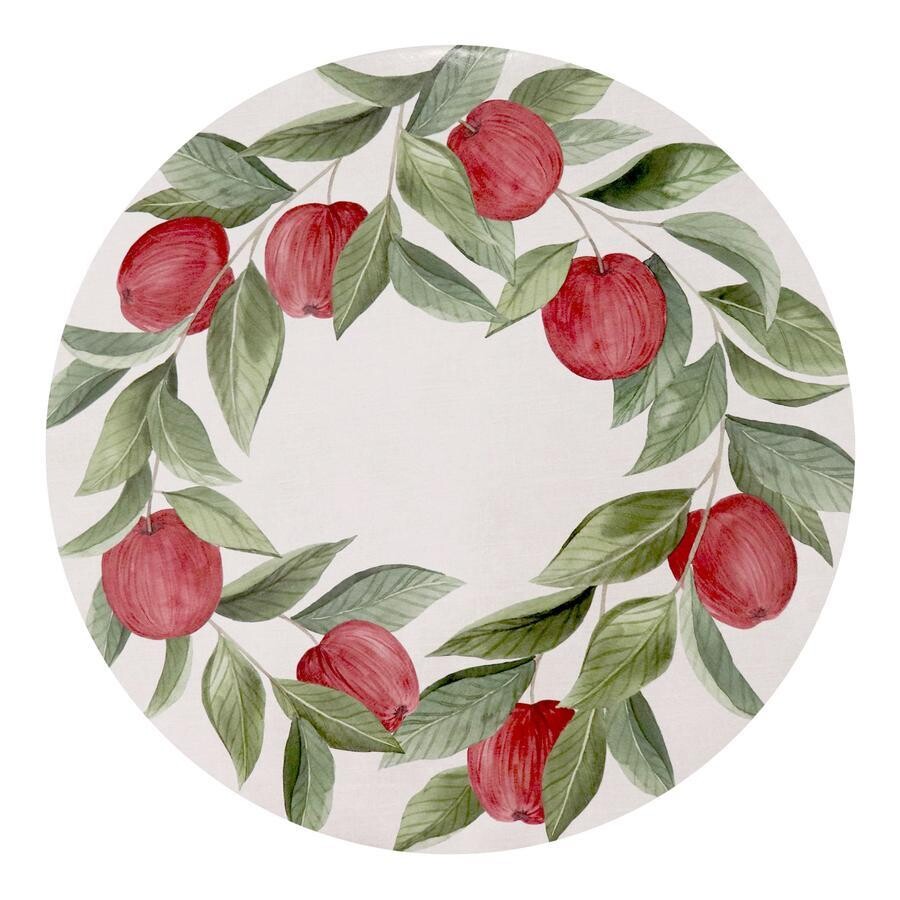 MADRAS LINK Apples Round Hard Placemat Set of 4