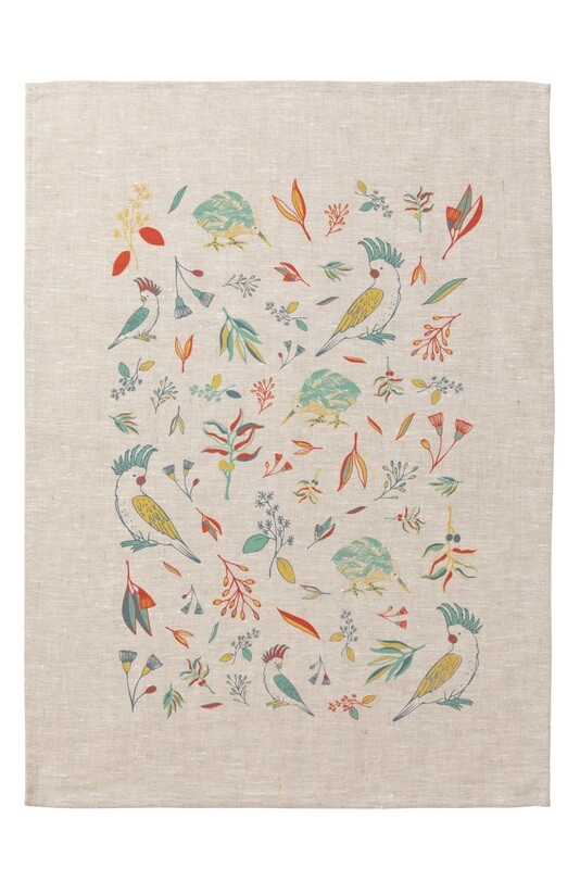 INDUS Native Flock Linen Tea Towel