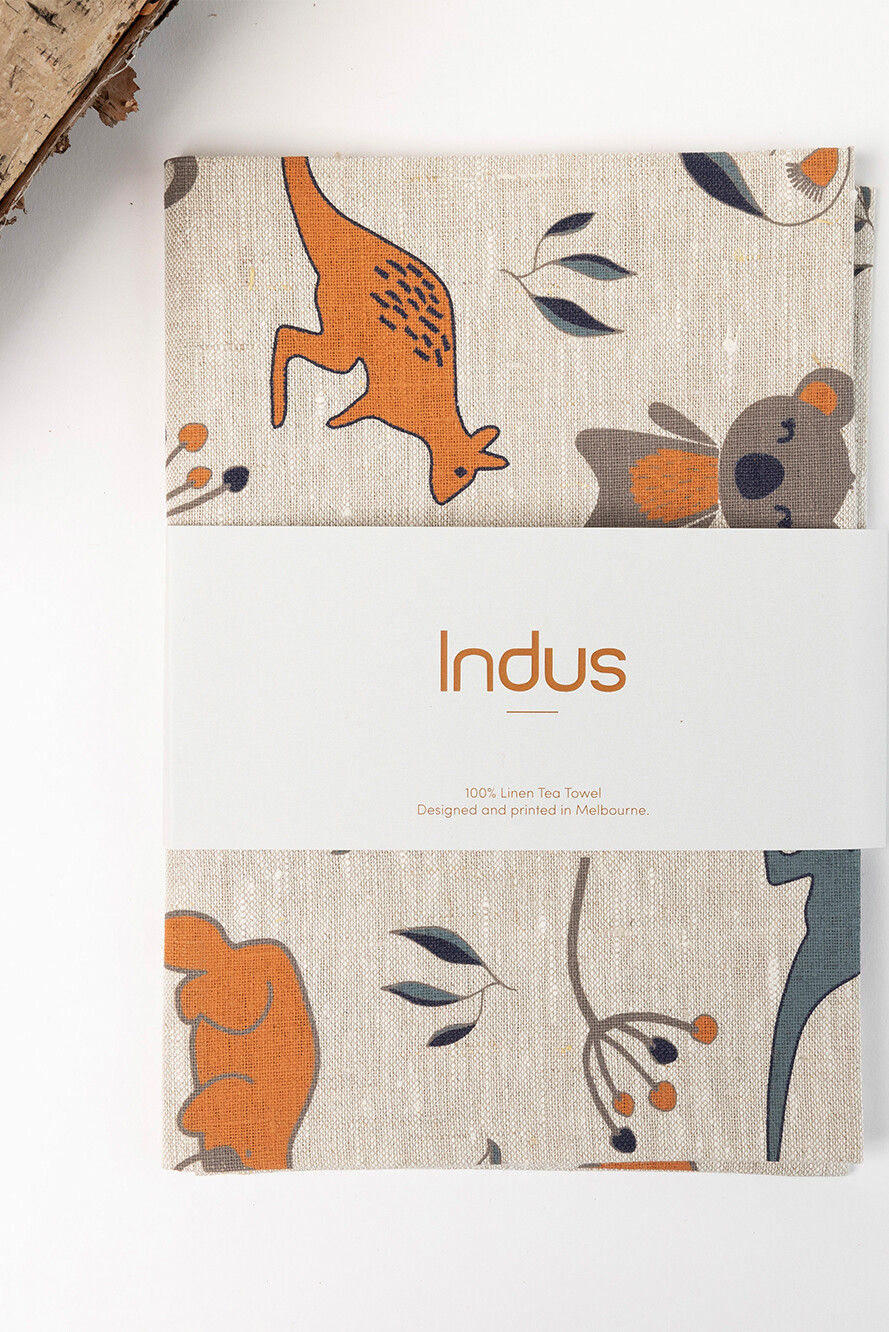INDUS Outback Linen Tea Towel