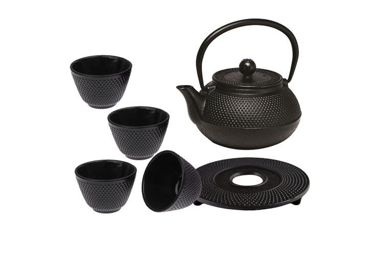 CONCEPT JAPAN - Sensui Black Teapot & 4 Cup Set