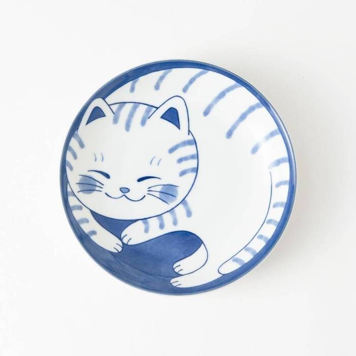 CONCEPT JAPAN - Tabby Cat Plate -  Dimensions (approx.): 19.7cm (W) x 3cm (H)
