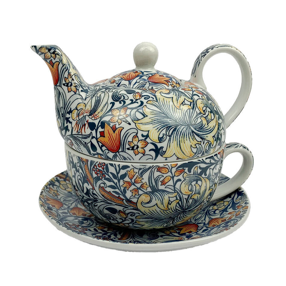 NOSTALGIC CERAMICS - William Morris Tea For One -Blue Lily