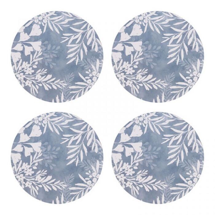 MADRAS LINK - Clover Blue Round Coasters - Set Of 4
