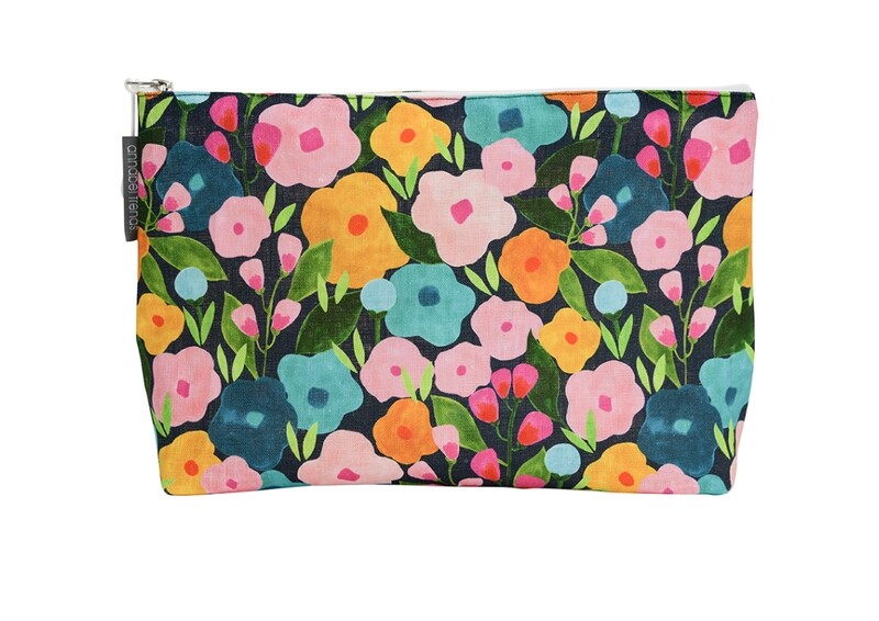ANNABEL TRENDS Linen Cosmetic Bag -Spring Blooms