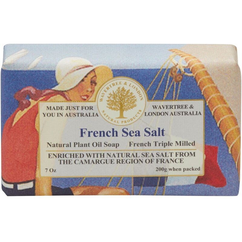 WAVERTREE & LONDON -French Salt Soap Bar - (enriched w. pure shea butter) -200g/7oz