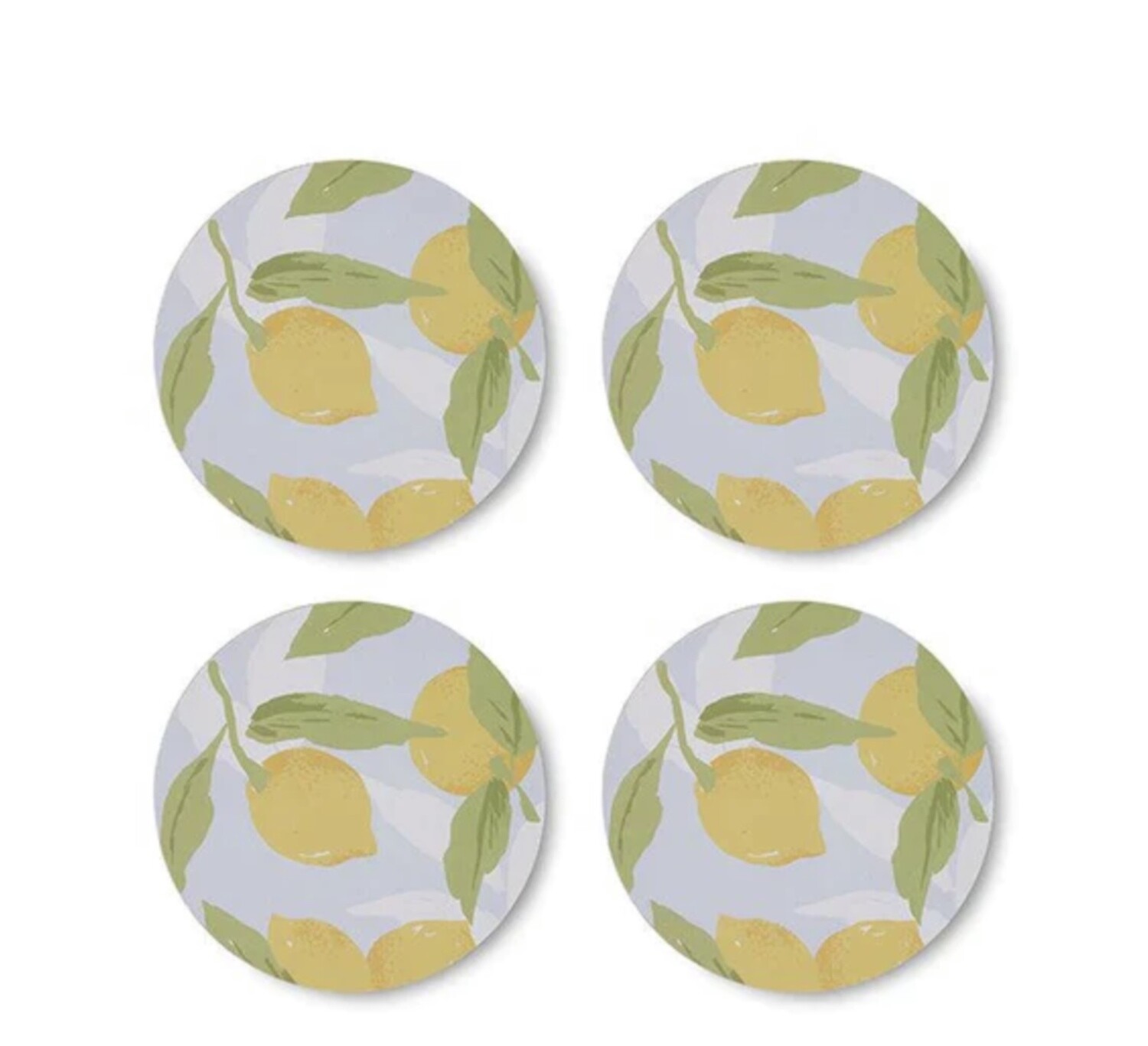 MADRAS LINK - Lemons Round Coasters Set 4