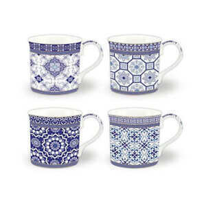 HERITAGE Fine Bone China - Set Of 4 Mugs -Venetian Blue