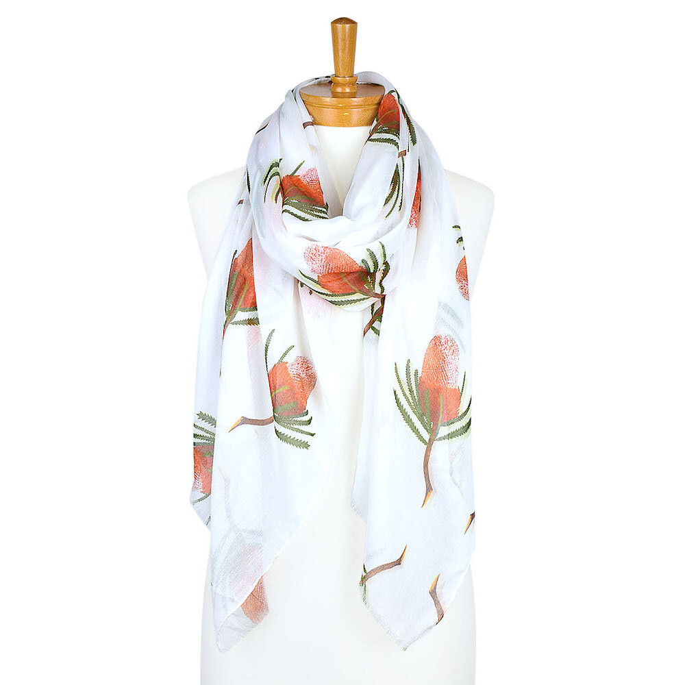TAYLOR HILL - White Banksia Flower Scarf