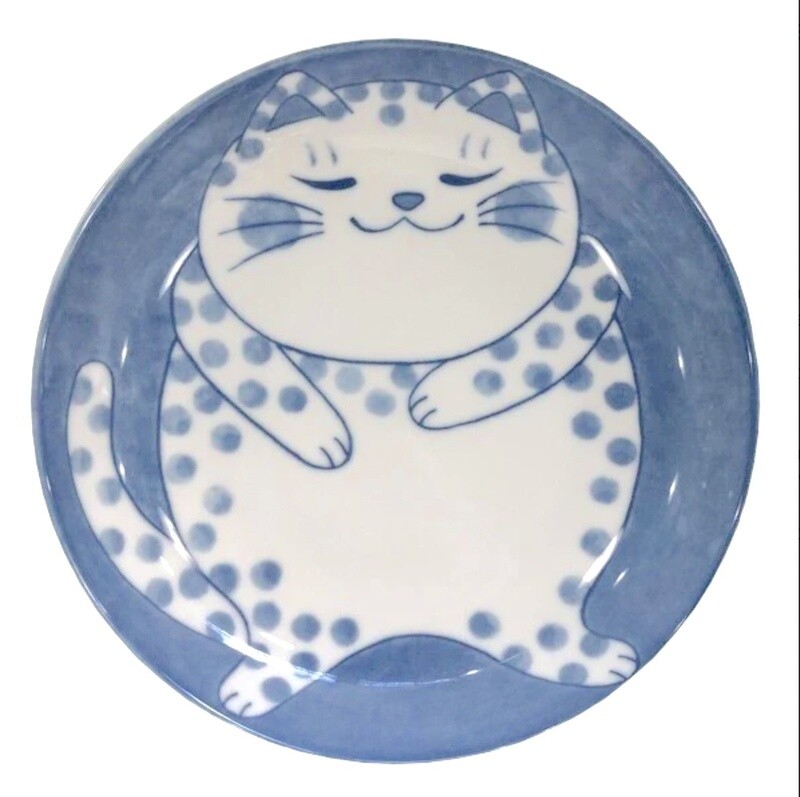 CONCEPT JAPAN - Spotty Cat Plate - Dimensions (approx.): 19.5cm (W) x 3.5cm (H)