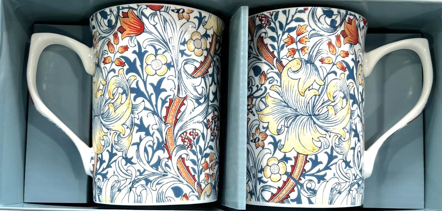 NOSTALGIC CERAMICS- Mugs Set2 - William Morris Blue Lily - Fine China