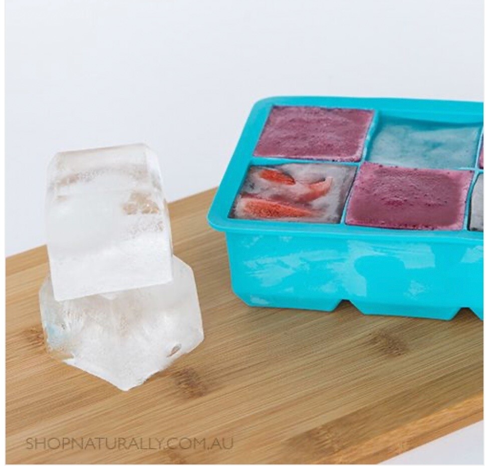AVANTI - Silicone 6 Cup King Ice Cube Tray - 5cm x 5cm x 5cm (per ice cube) - Blue