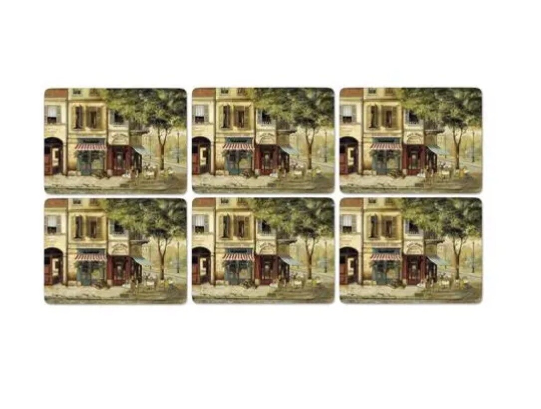 PIMPERNEL - Placemat Set 6 (Cork Backed) - Parisian Scenes