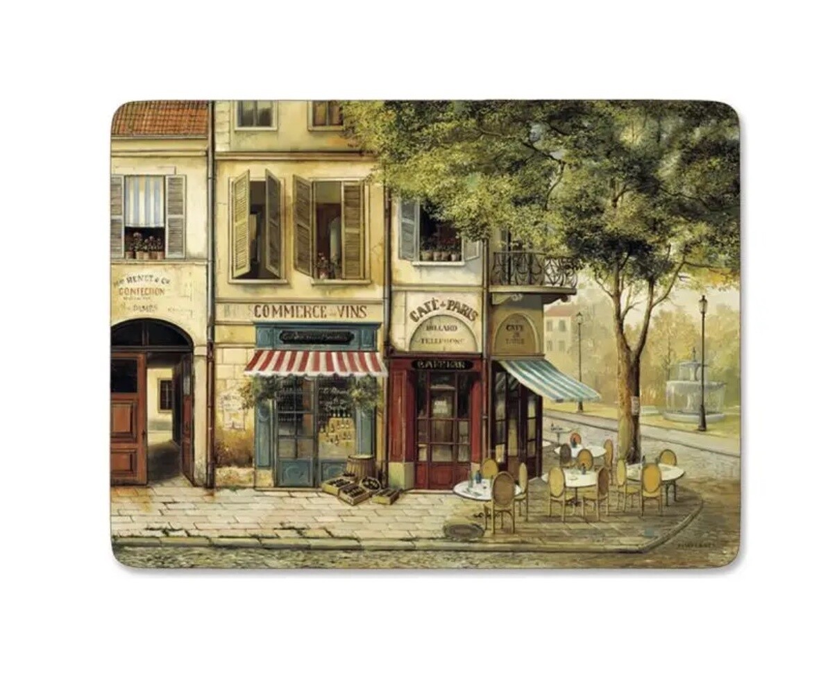 PIMPERNEL - Placemat Set 6 (Cork Backed) - Parisian Scenes