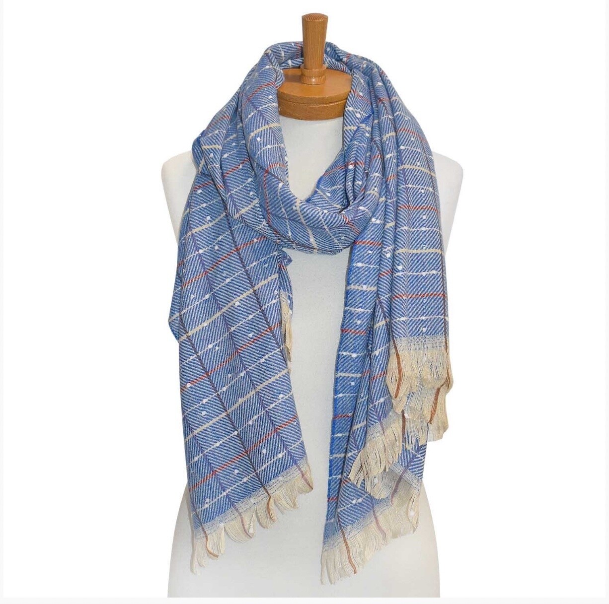 TAYLOR HILL - Scarf - Dots and Lines - Blue - THSS2223