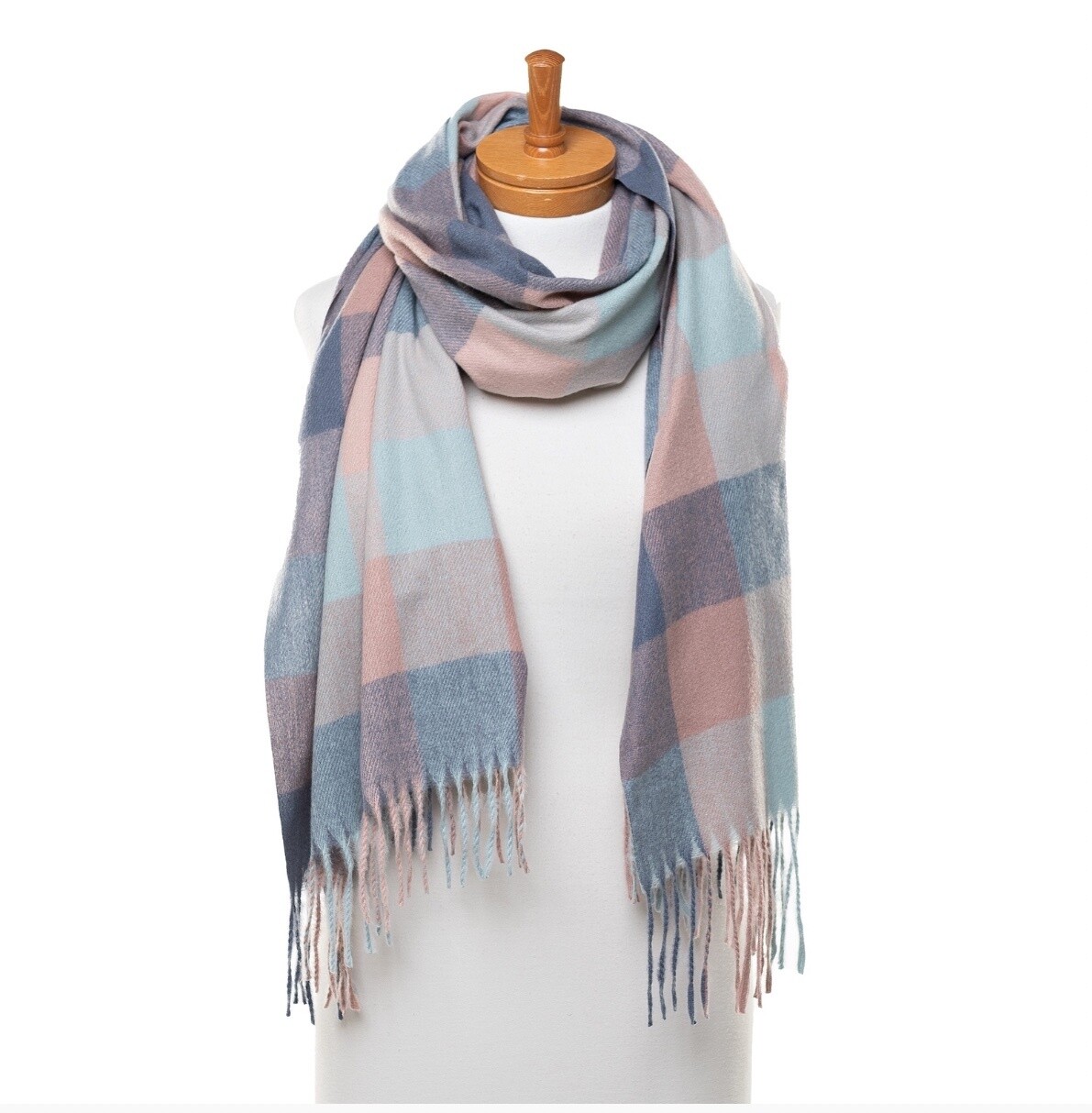 TAYLOR HILL - Scarf - Multicolored Plaid - Peach -  THSS2505
