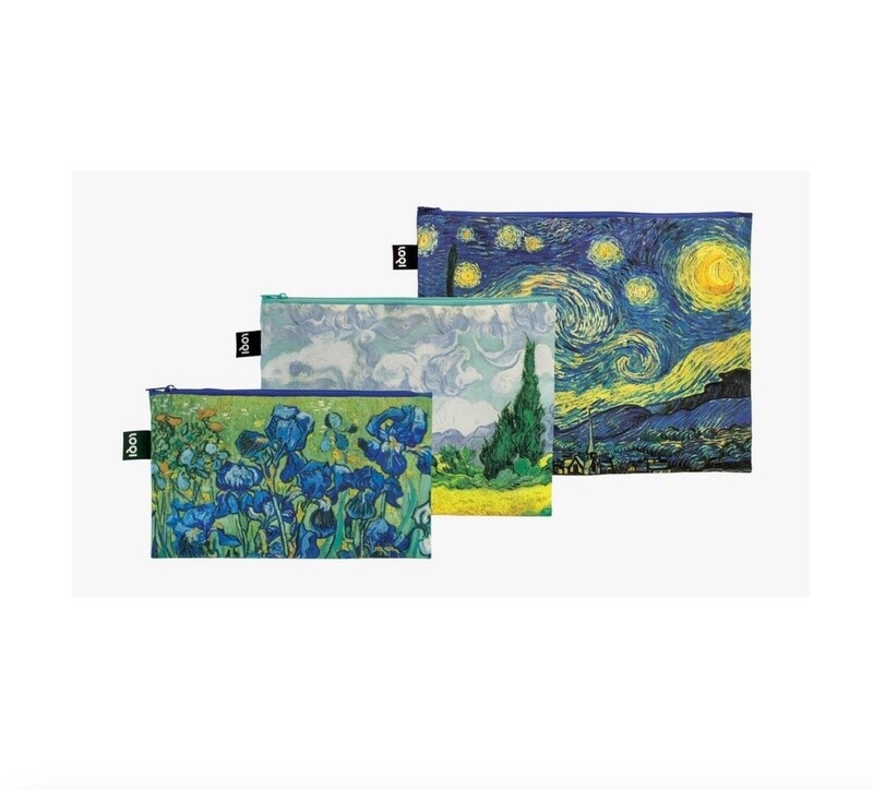 LOQI -  Zip Pockets Set/3 -Van Gogh Starry Night