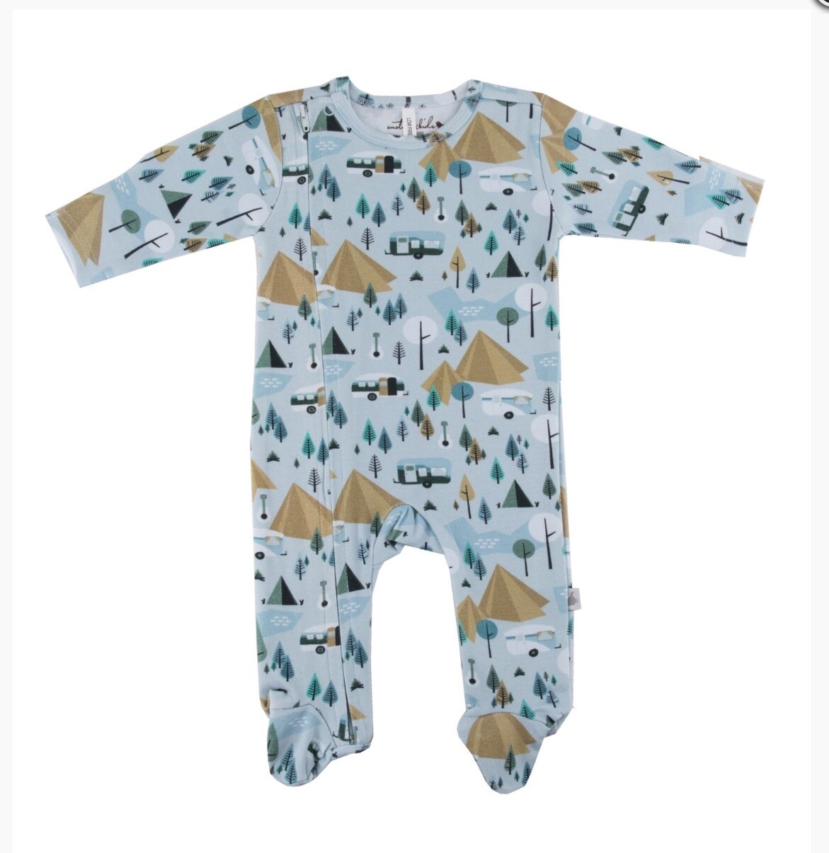 EMOTION & KIDS - Outfit with feet (0-3 Months) - Retro Camping