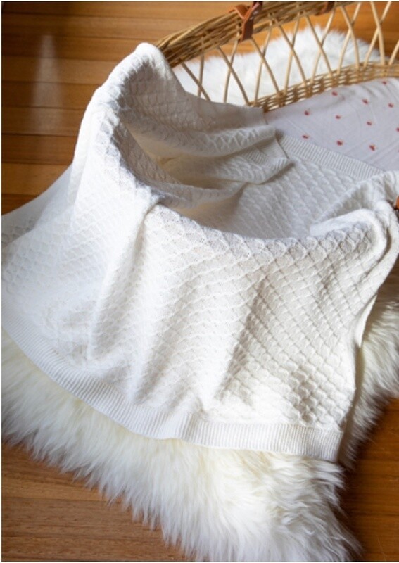 EMOTION & KIDS - Lace Knit Bassinet Blanket - Cream