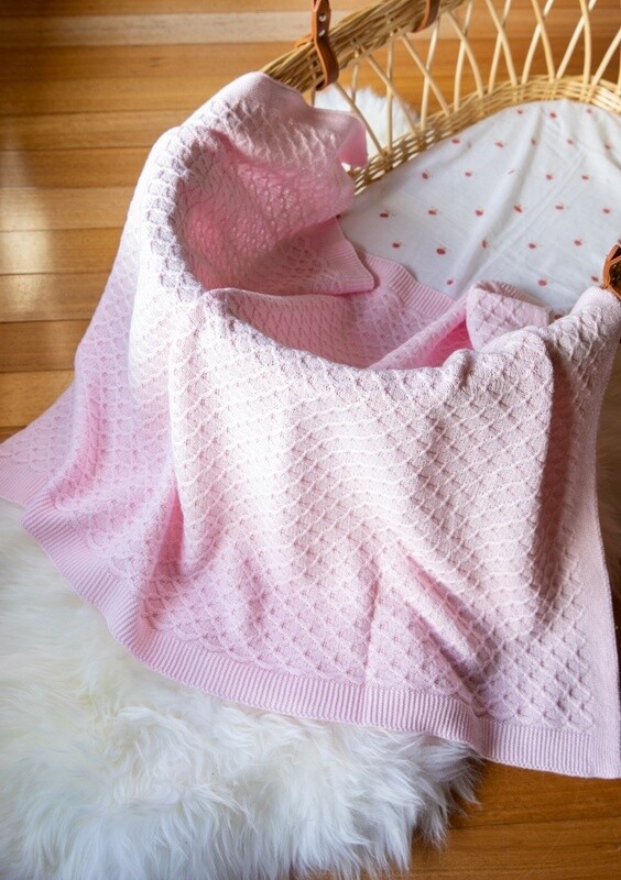 EMOTION & KIDS - Lace Knit Bassinet Blanket - Pink