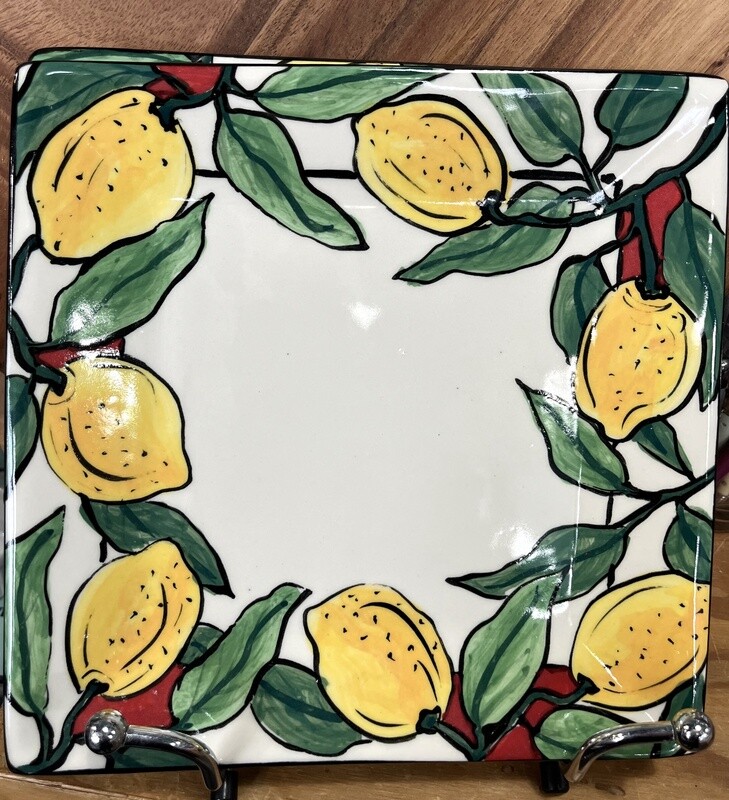 Mary-Lou Pittard - Square Dinner Plate 26 x 26 cm - Lemons