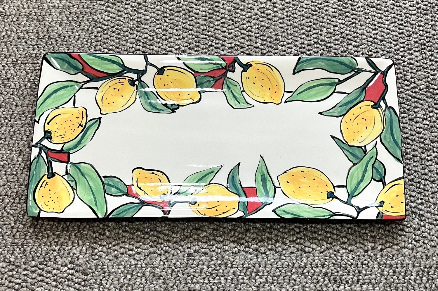 MARY LOU PITTARD - Rectangular Platter 42m(L)/20cm(W) - Lemons