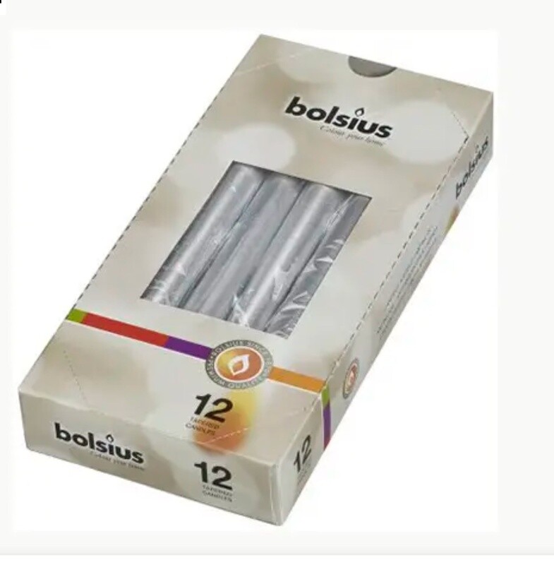 BOLSIUS - Tapered Candles Box12 - Silver