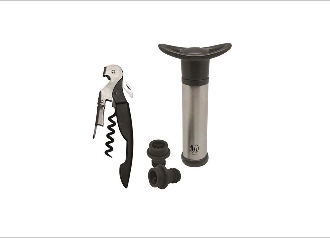 VIN BOUQUET - Corkscrew 2 lever &amp; Vacuum Pump Set