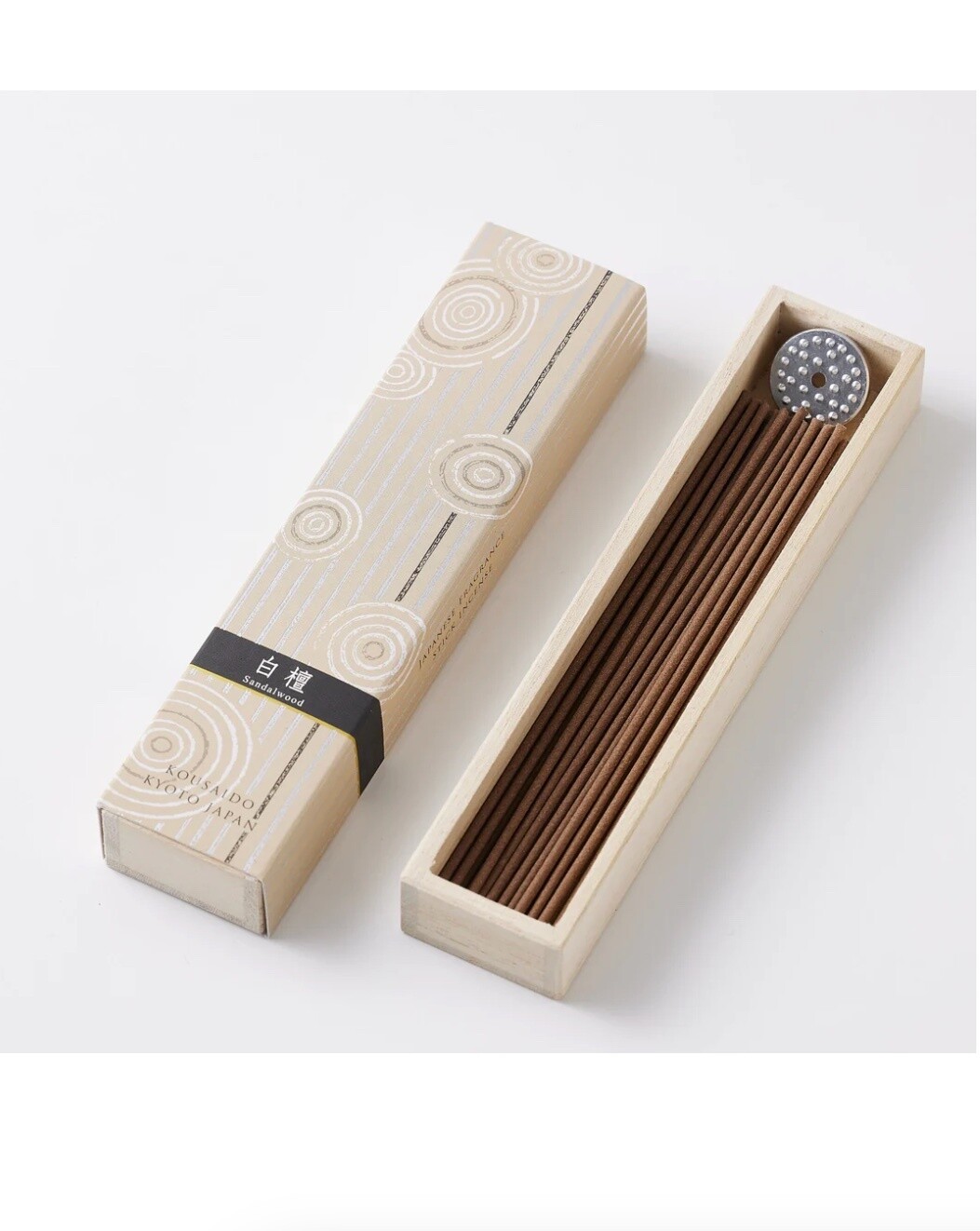 CONCEPT JAPAN - Kousaido Japanese Incense, Hyakuraku Series - Sandlewood with Holder (HYA-14)