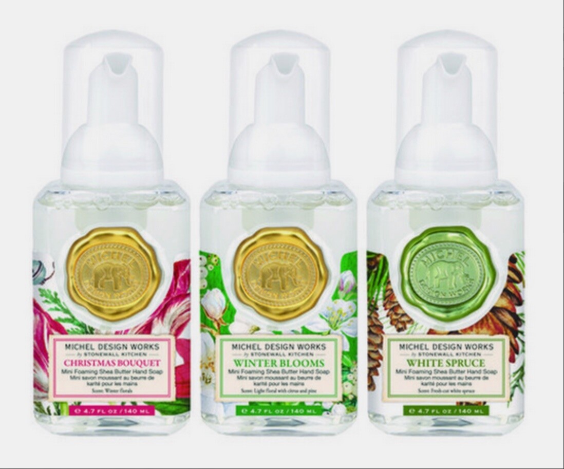 MICHEL DESIGN WORKS - Foaming Soap Set Mini - XMAS (White Spruce, Christmas Bouquet, Winter Blooms)